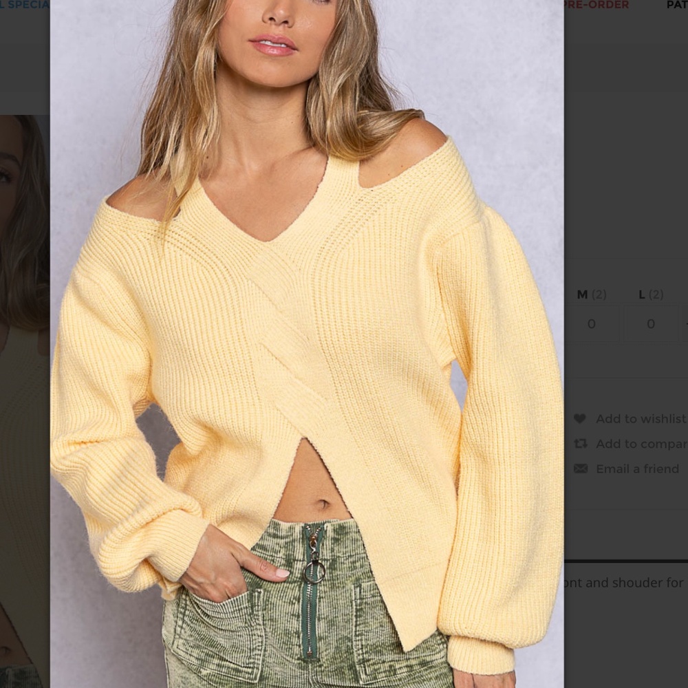 🛍️POL Cold Shoulder Sweater with Balloon Sleeves
